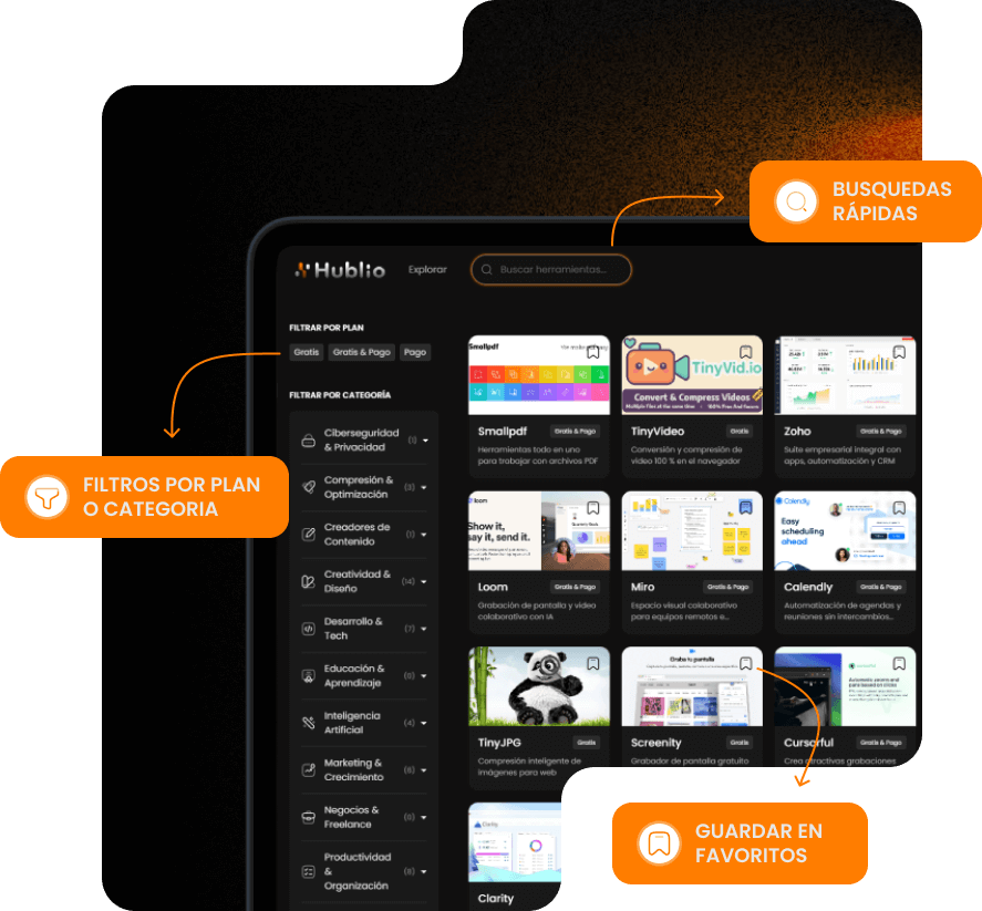 Plataforma Hublio — comunidad de herramientas digitales